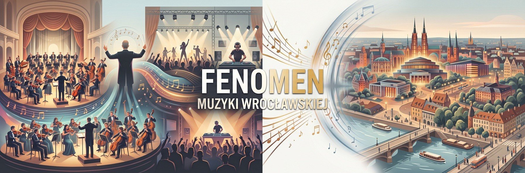 Fenomen muzyki wrocławskiej – orkiestra symfoniczna i panorama Wrocławia